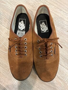 Vans Brown Suede Low-Top Lace-Up Sneakers